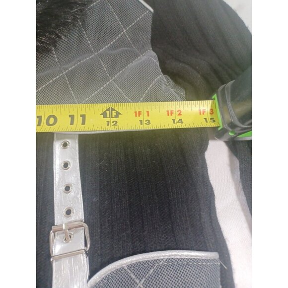 NWT Patricia Forgeal LM LULU French Black Silver Wool Fur Sweater Y2K Goth Rave - Picture 15 of 16